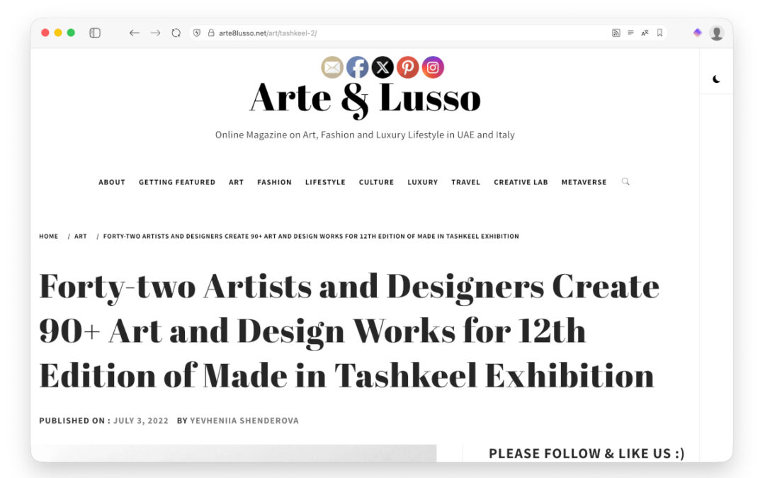 Forty-two Artists and Designers Create 90+ Art and Design Works for 12th Edition of Made in Tashkeel Exhibition