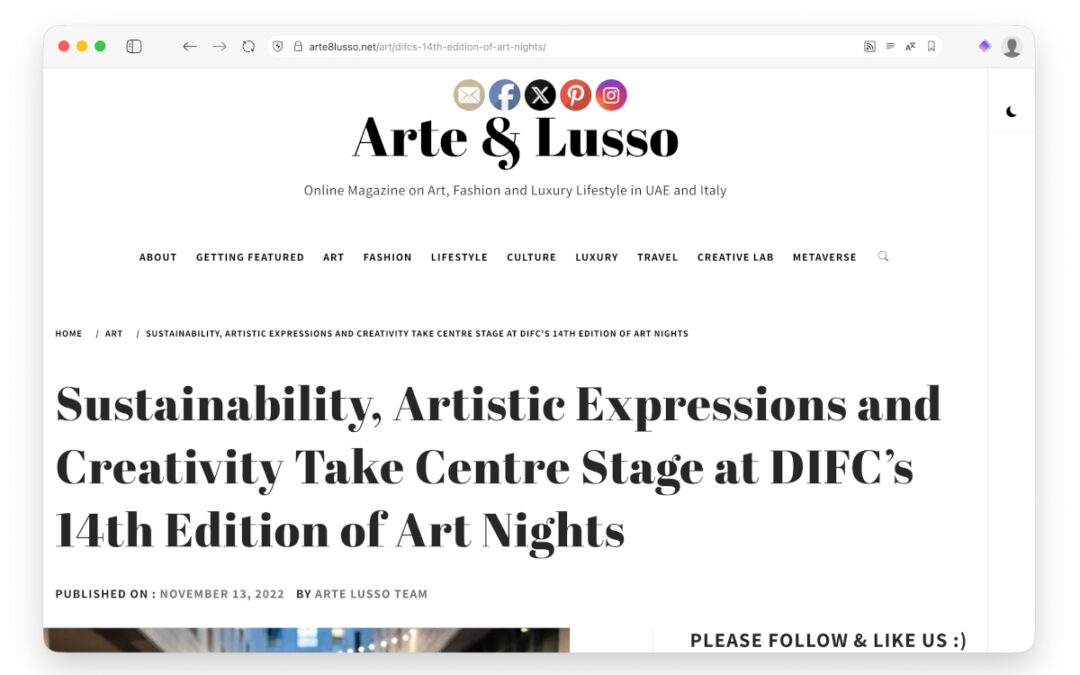 Sustainability, Artistic Expressions and Creativity Take Centre Stage at DIFC’s 14th Edition of Art Nights